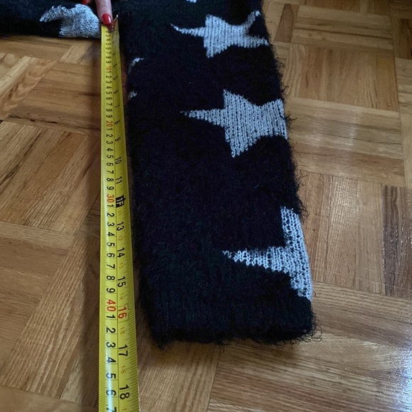 Torrid Star long Cardigan Sweater Fuzzy Black & silver Sz 00 - Picture 15 of 16